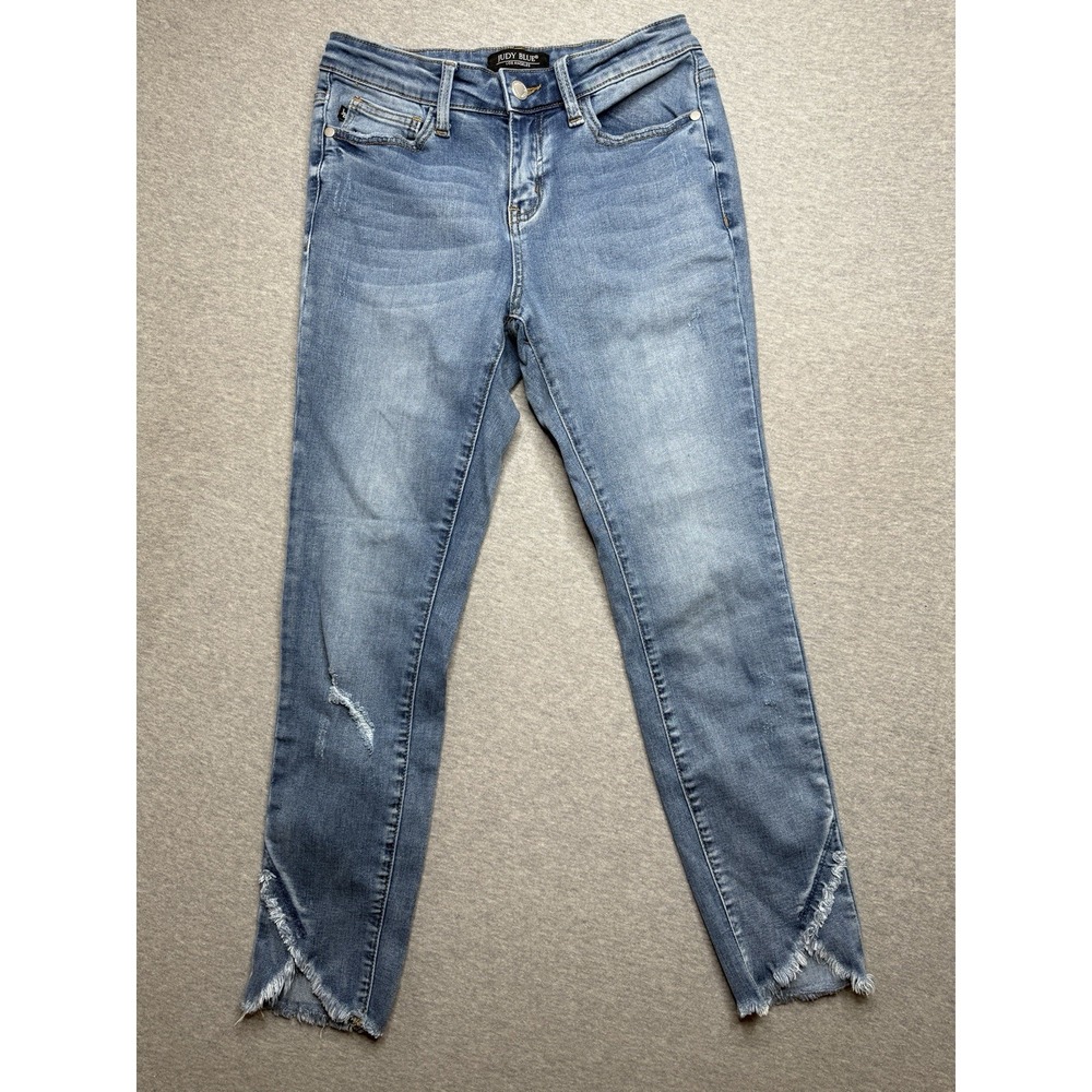 Judy Blue Skinny Fit Jeans 5/27 Distressed 27x25 Mid Rise Stretch‎ Womens